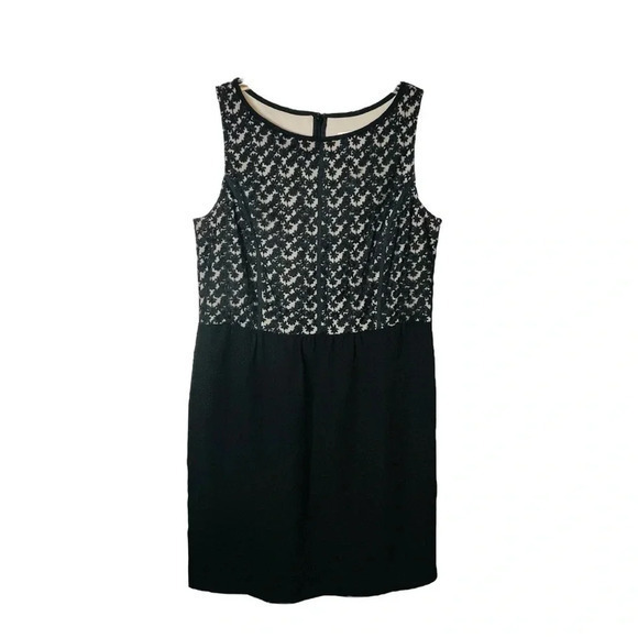 Ann‎ Taylor Loft Black Floral Lace Dress Sleeveless Women Size 8 - Picture 1 of 9
